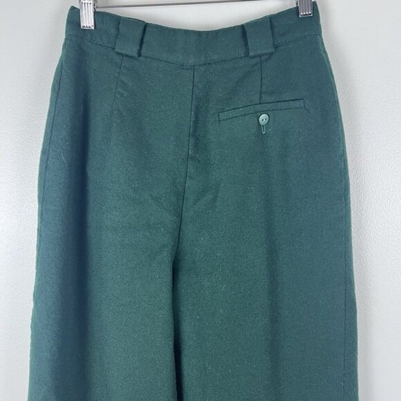 Giorgio Sant’Angelo Vintage Green 100% Merino Wool Pants Sz 4 / 6 Pleats Retro - Picture 5 of 10